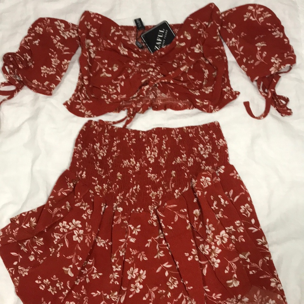 Zaful floral two piece set